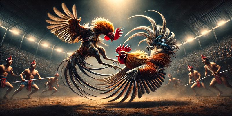 Cuộc đấu đá gà cựa dao căng thẳng giữa hai chiến kê trang bị cựa dao sắc bén